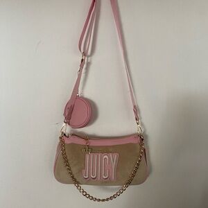 Juicy Couture Pink and Beige Shoulder Bag